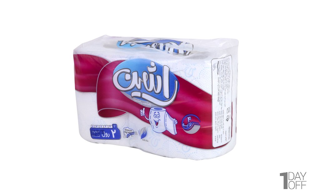 دستمال توالت چهارلایه راشین بسته 2 رول
