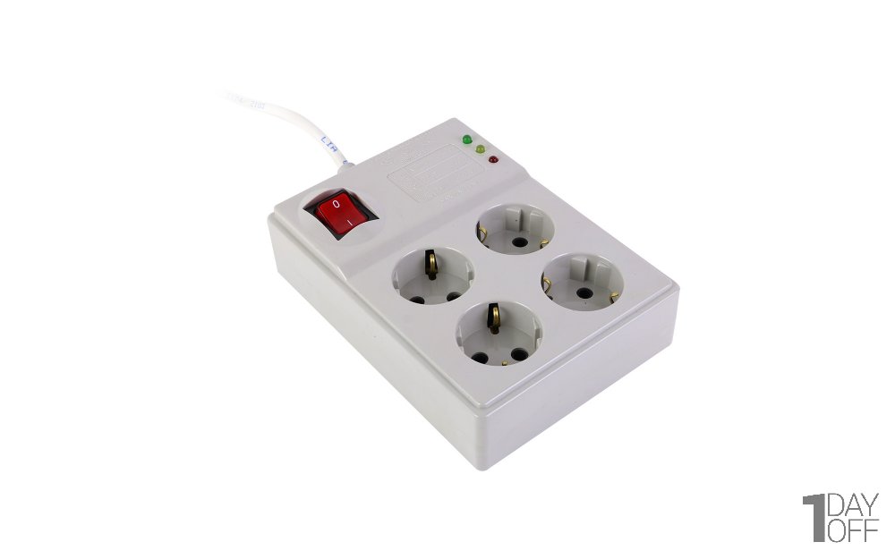 محافظ ولتاژ 4 راهی آنالوگ پارت الکتریک کد 0681/2 با کابل 1.8 متر