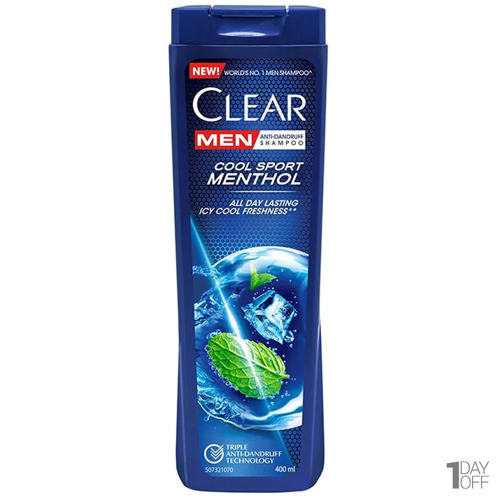 شامپو ضد شوره مردانه کلییر (Clear) مدل Cool Sport Menthol مقدار  400 میلی‌لیتر