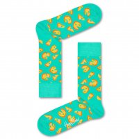  جوراب هپی‌ساکس (Happy Socks) کد 6636 سری غذا طرح پیتزا رنگ زمینه فیروزه‌ای
