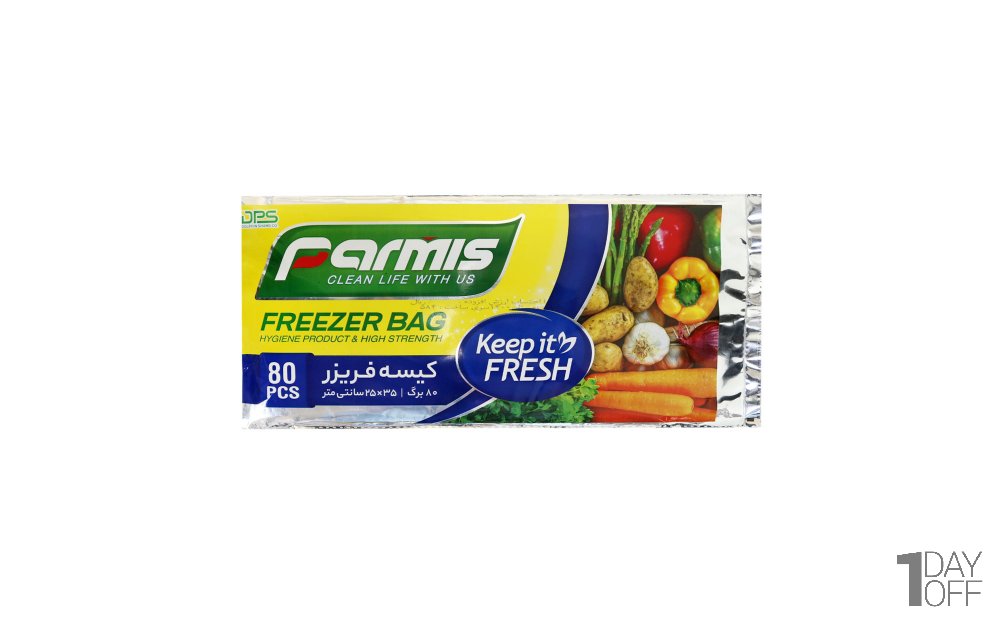 کیسه فریزر متالایز پرمیس 80 برگ ابعاد 35x25 سانتی‌متر