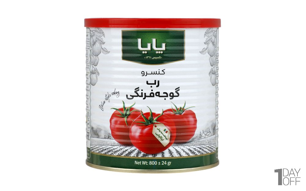 رب گوجه‌فرنگی پایا مقدار 800 گرم