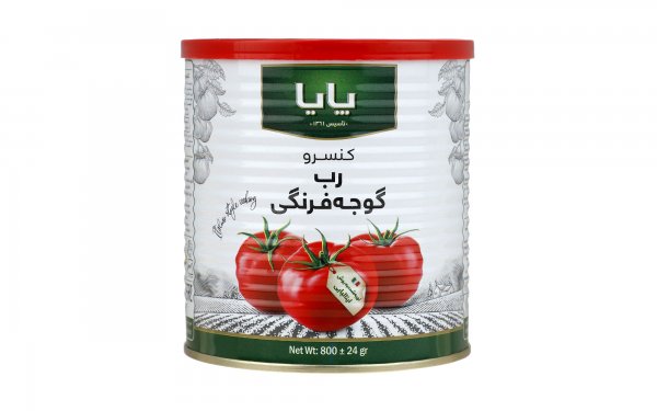 رب گوجه‌فرنگی پایا مقدار 800 گرم