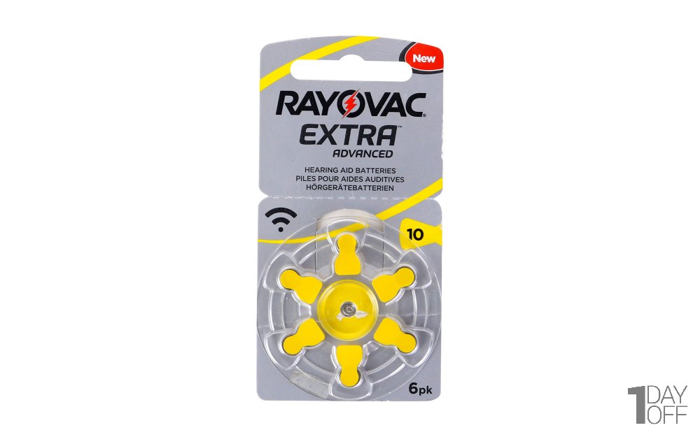 باتری سمعک ریواک (RAYOVAC) نوع 10 رنگ زرد - بسته 6 عددی / 1.45 ولت