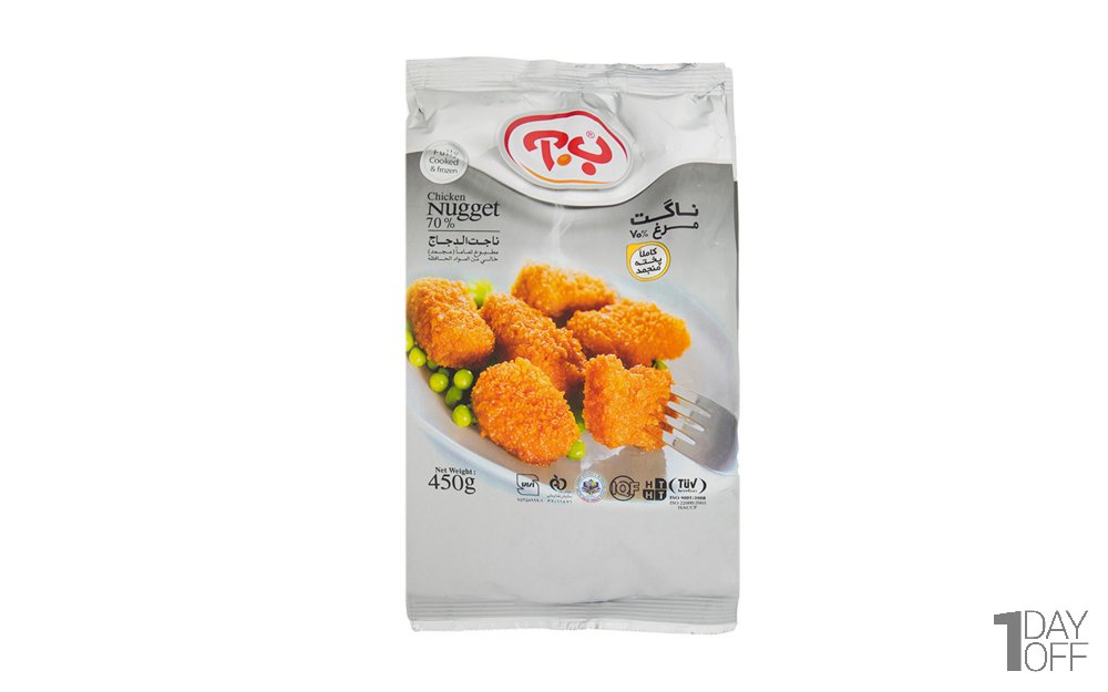 ناگت مرغ ب.آ مقدار 450 گرم
