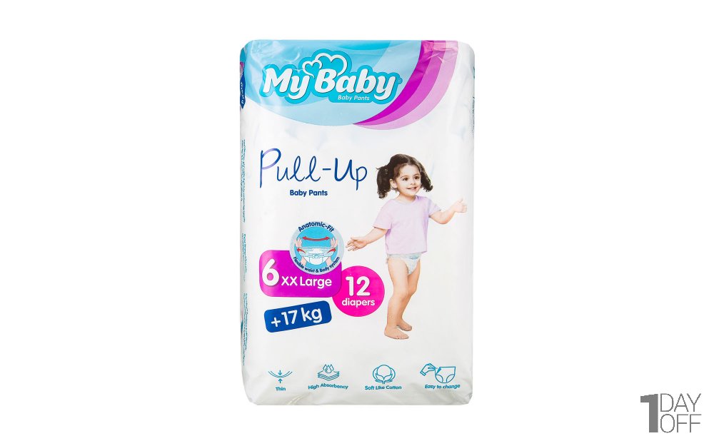 پوشک شورتی بچه مای بیبی سایز 6 بسته 12 عددی