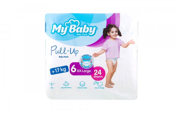 پوشک شورتی بچه مای بیبی سایز 6 بسته 24 عددی