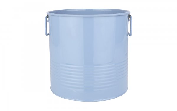 گلدان فلزی دسته‌ فلزی لاین ابعاد 19x19x18 سانتی‌متر رنگ آبی روشن