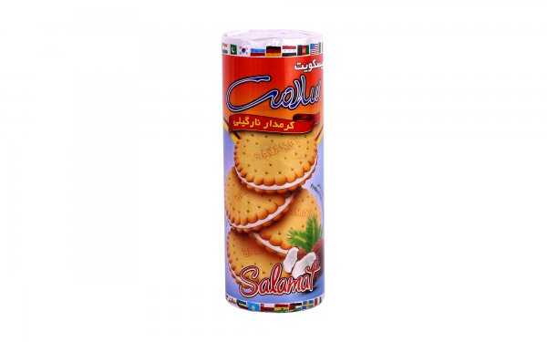 یسکویت کرم‌دار نارگیلی سلامت مقدار 400 گرم