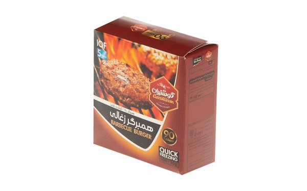 همبرگر زغالی 90% گوشت قرمز گوشتیران مقدار 500 گرم 