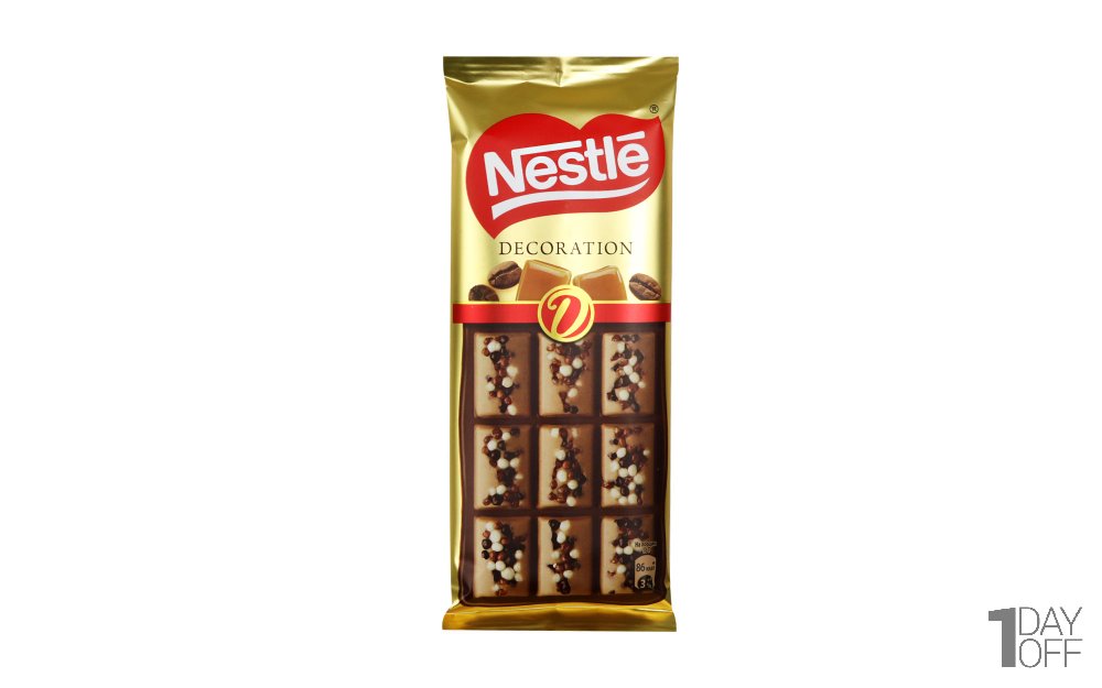 شکلات با طعم کارامل و قهوه نستله (Nestle) مدل DECORATION مقدار 80 گرم