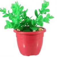 گیاه شمشاد سایز کوچک رنگ سبز مصنوعی با گلدان پلاستیکی کد 45
