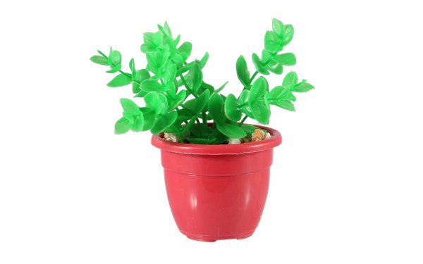 گیاه شمشاد سایز کوچک رنگ سبز مصنوعی با گلدان پلاستیکی کد 45