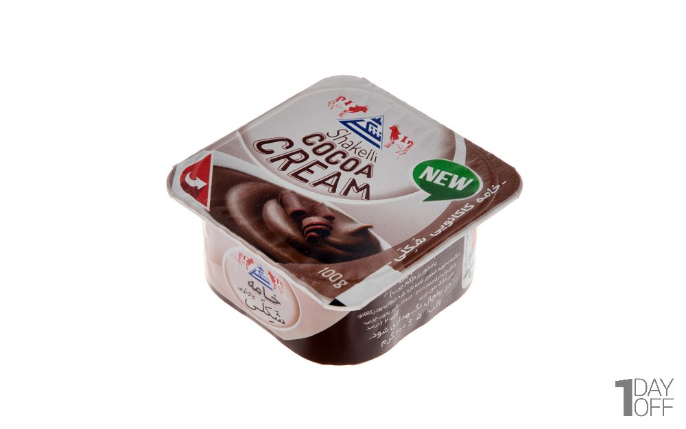 خامه کاکائویی کم‌چرب شکلی مقدار 100 گرم