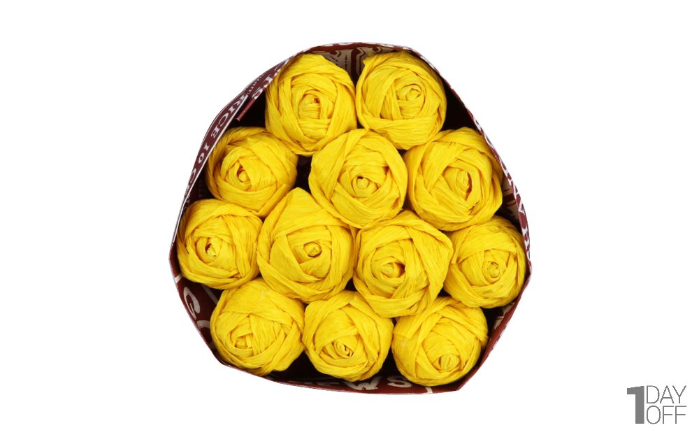 دسته گل کاغذی 12 عددی رنگ زرد