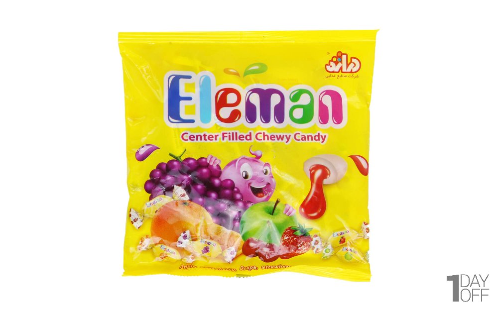 تافی مغزدار با طعم میوه اِلمان مقدار 130 گرم