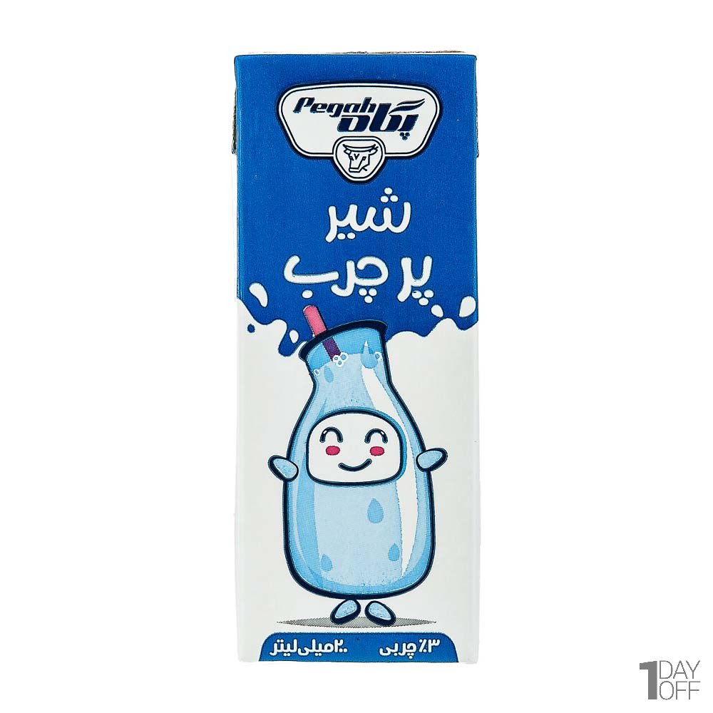 شیر پرچرب 3 درصد پگاه مقدار 200 میلی‌لیتر