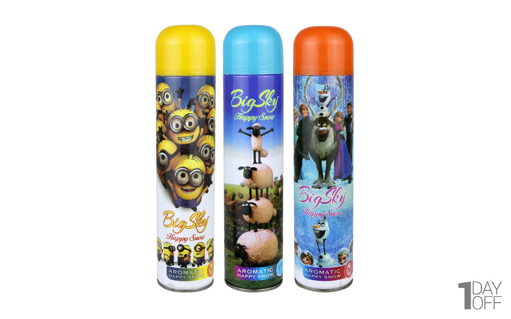 اسپری برف‌شادی معطر بیگ اسکای (Big Sky) مقدار 300 میلی‌لیتر طرح رندم