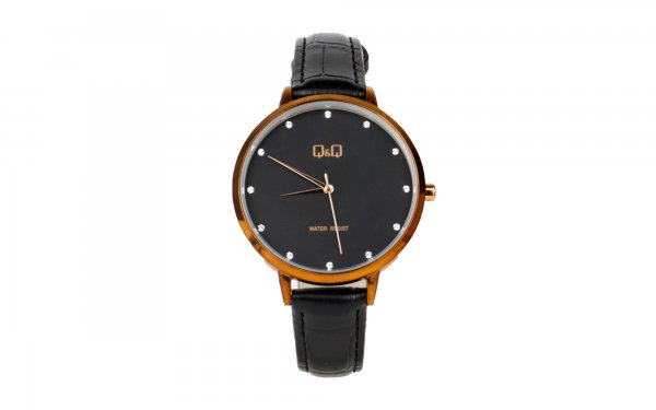ساعت Q&Q مدل QB57J112Y بند چرم مشکی