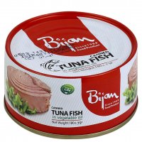 کنسرو ماهی تن در روغن گیاهی بیژن مقدار 180 گرم