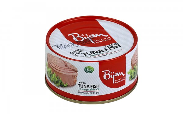 کنسرو ماهی تن در روغن گیاهی بیژن مقدار 180 گرم