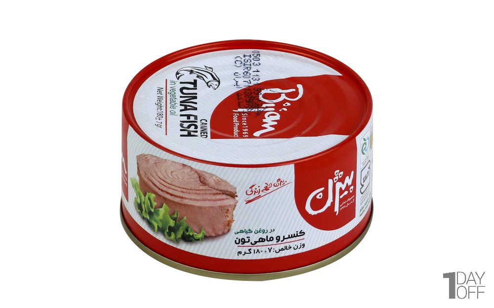 کنسرو ماهی تن در روغن گیاهی بیژن مقدار 180 گرم