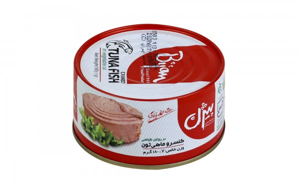 کنسرو ماهی تن در روغن گیاهی بیژن مقدار 180 گرم
