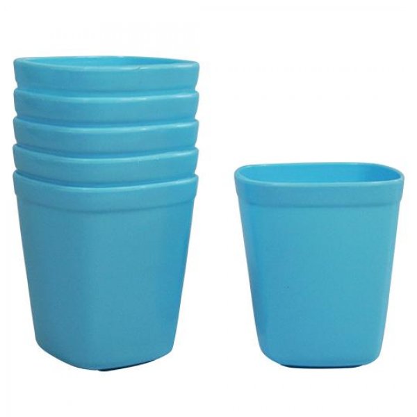 لیوان پلاستیکی 6 عددی کاوه رنگ آبی