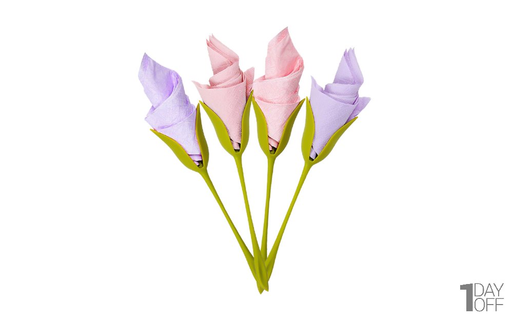 نگه‌دارنده دستمال سفره طرح گل بسته 4 عددی