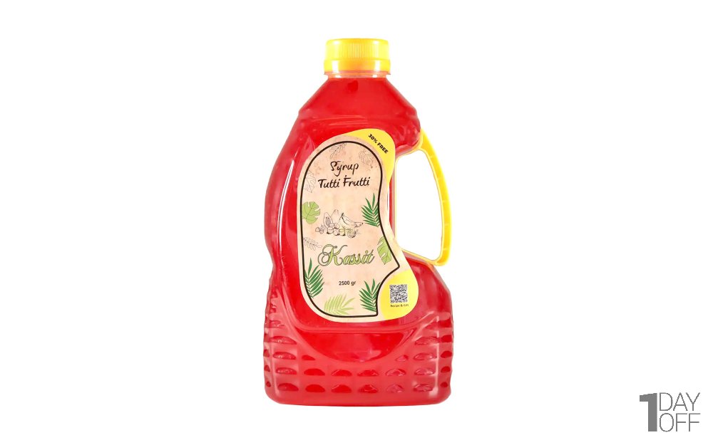 سیروپ مخلوط میوه‌ها (توتی فروتی) کاسیت مقدار 2.5 کیلوگرم