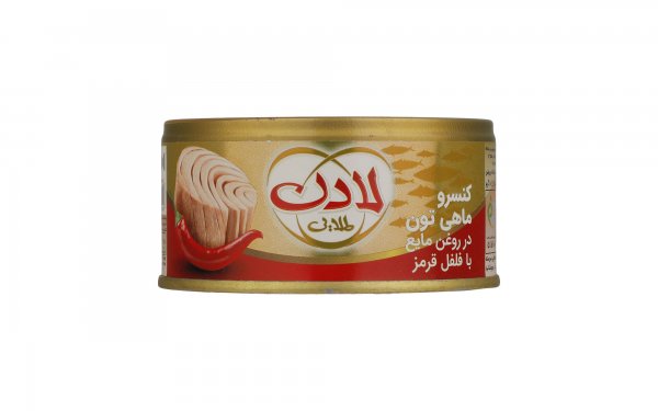 کنسرو ماهی تون در روغن با طعم فلفل قرمز لادن مقدار 180 گرم  