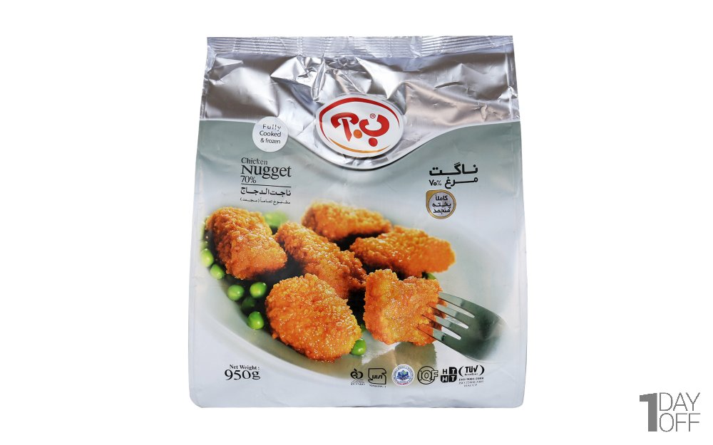 ناگت مرغ 70 درصد ب.آ مقدار 950 گرم