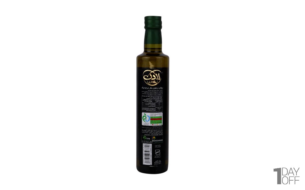 روغن زیتون بکر درجه یک لادن طلایی مقدار 500 میلی‌لیتر