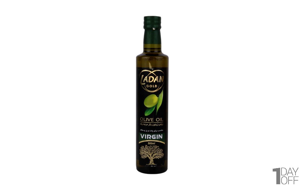 روغن زیتون بکر درجه یک لادن طلایی مقدار 500 میلی‌لیتر