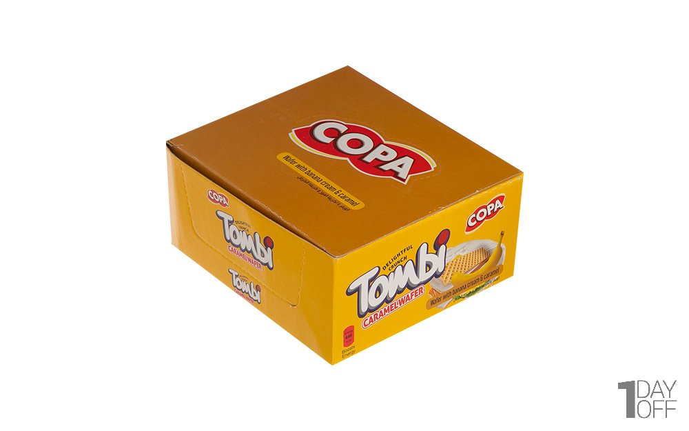 بسته 30 عددی ویفر موزی Tombi کوپا مقدار 18 گرم 