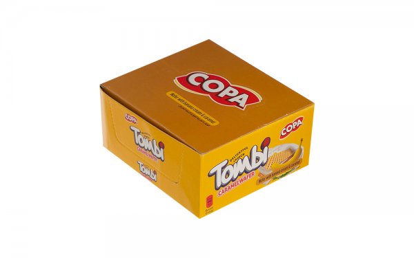 بسته 30 عددی ویفر موزی Tombi کوپا مقدار 18 گرم 