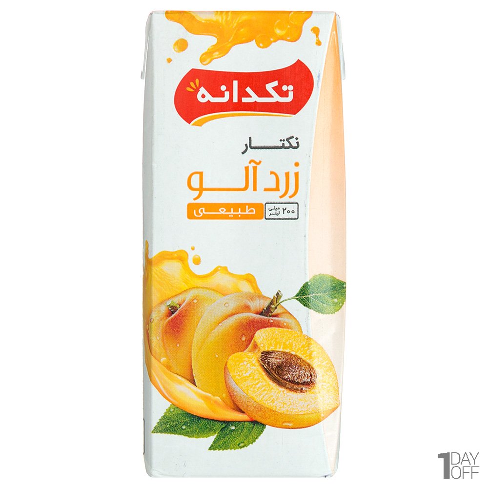 نکتار زردآلو تکدانه مقدار 200 میلی‌لیتر
