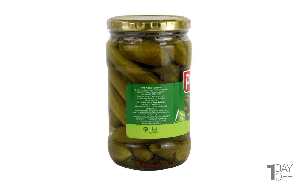 خیارشور درجه یک پیک مقدار 650 گرم
