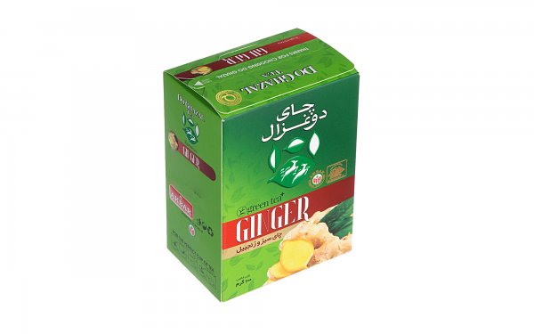 چای سبز و زنجبیل دوغزال مقدار 100 گرم