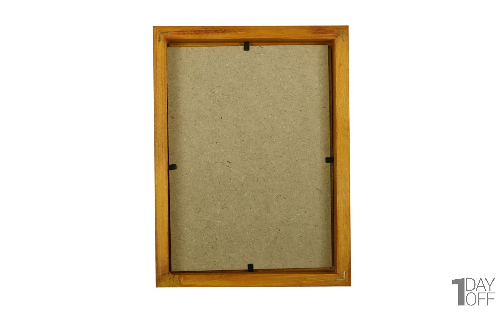 قاب عکس چوبی دست ساز ابعاد 15x20 سانتی‌متر رنگ زرد