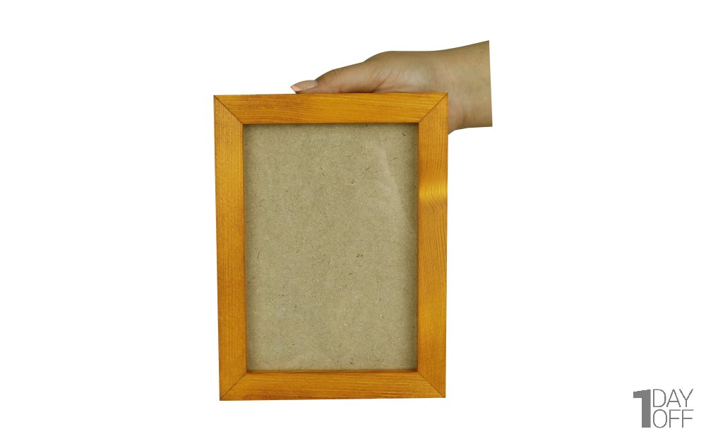 قاب عکس چوبی دست ساز ابعاد 15x20 سانتی‌متر رنگ زرد