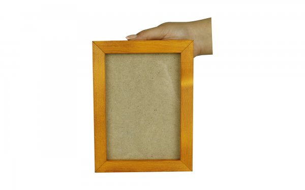 قاب عکس چوبی دست ساز ابعاد 15x20 سانتی‌متر رنگ زرد