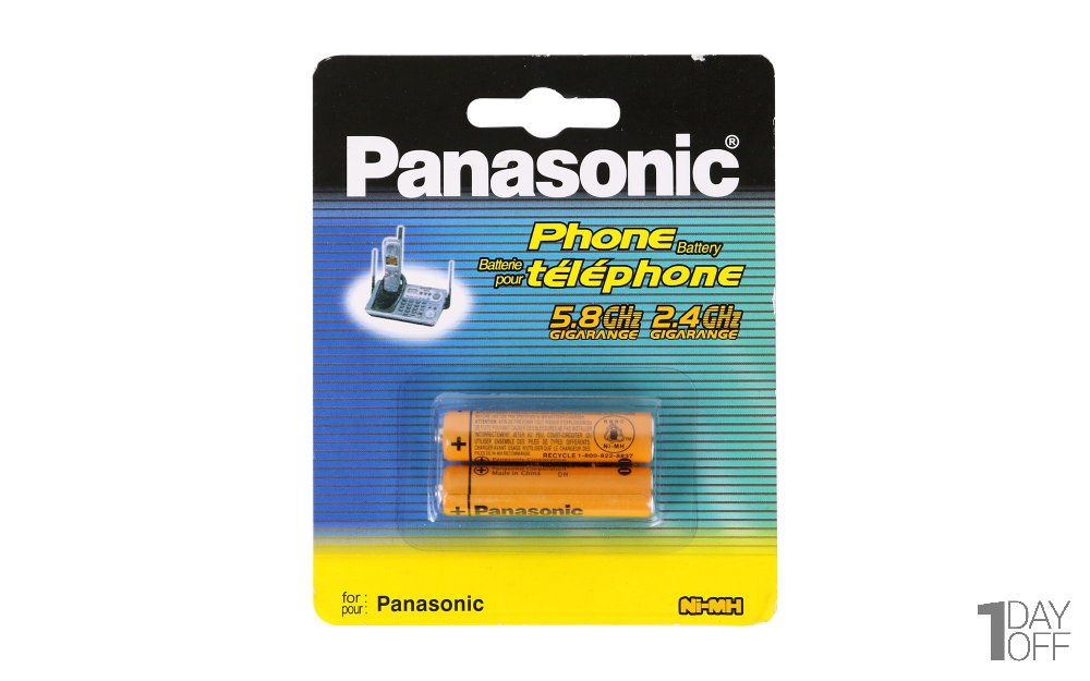 باتری نیمقلم قابل شارژ بسته 2 عددی پاناسونیک (Panasonic) مدل HHR-3MRT/2BM - مناسب برای تلفنهای بیسیم / دارای ظرفیت 830 میلیآمپر / ولتاژ 1.2 ولت / قابل شارژ