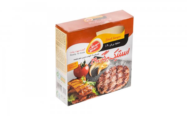 استیک برگر 90% گوشت قرمز شام‌شام مقدار 500 گرم