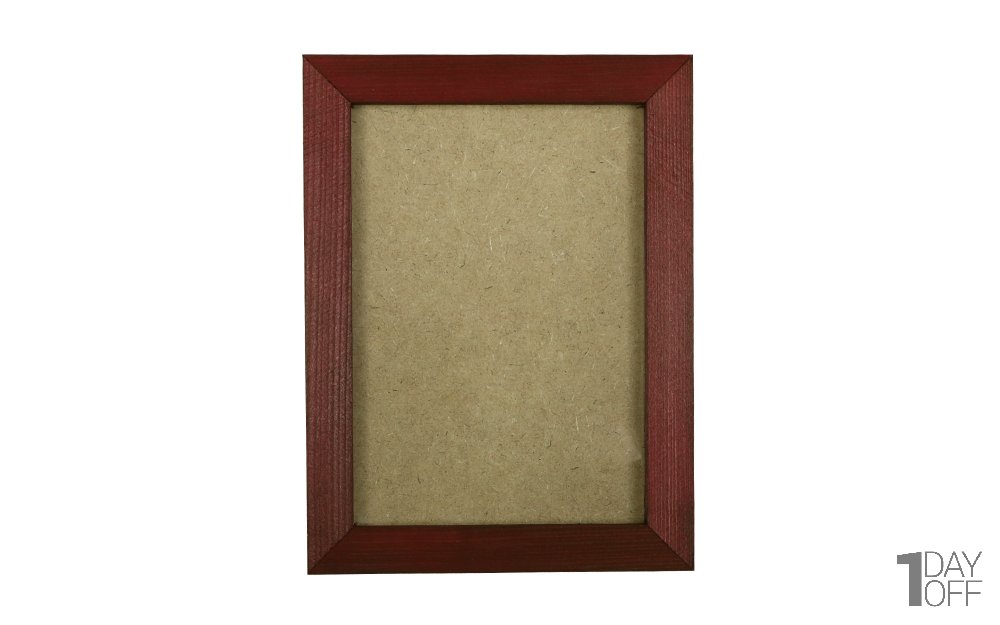 قاب عکس چوبی دست ساز ابعاد 15x20 سانتی‌متر رنگ زرشکی