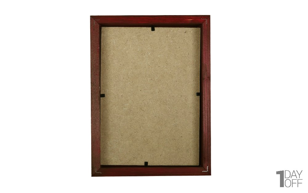 قاب عکس چوبی دست ساز ابعاد 15x20 سانتی‌متر رنگ زرشکی