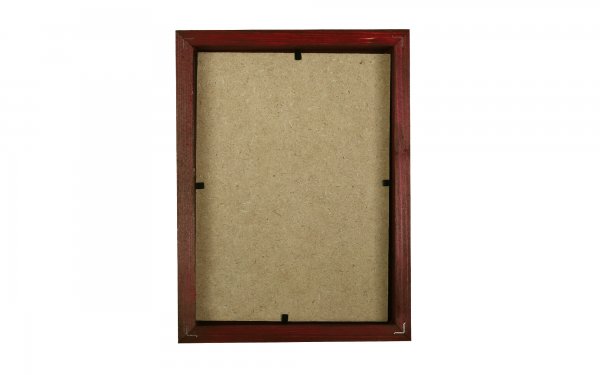 قاب عکس چوبی دست ساز ابعاد 15x20 سانتی‌متر رنگ زرشکی