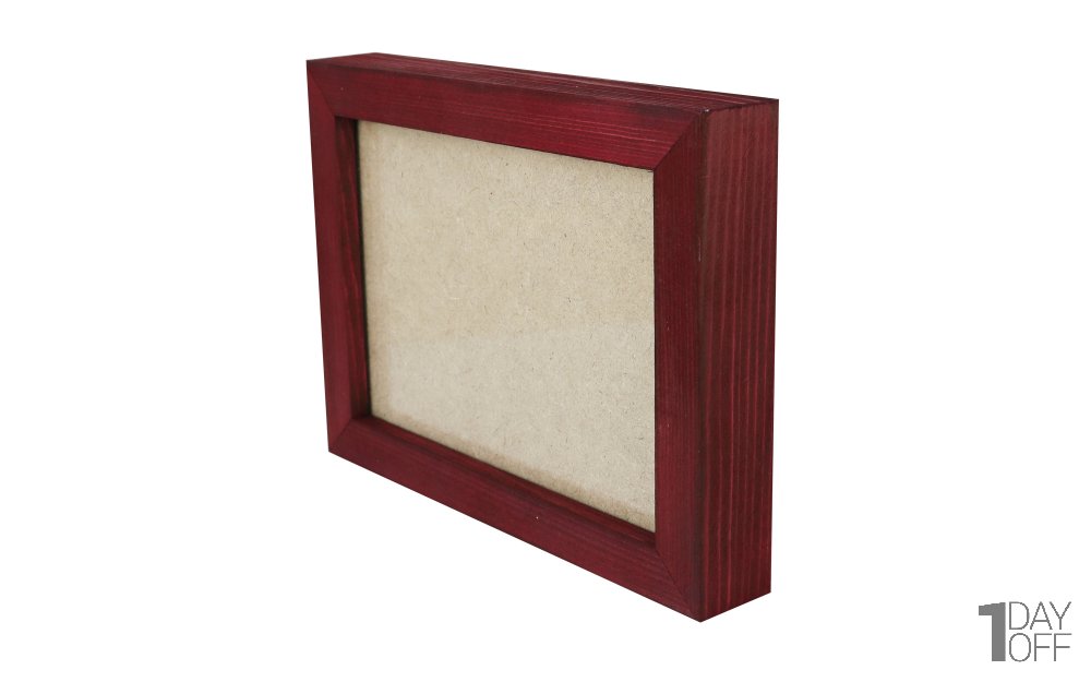 قاب عکس چوبی دست ساز ابعاد 15x20 سانتی‌متر رنگ زرشکی