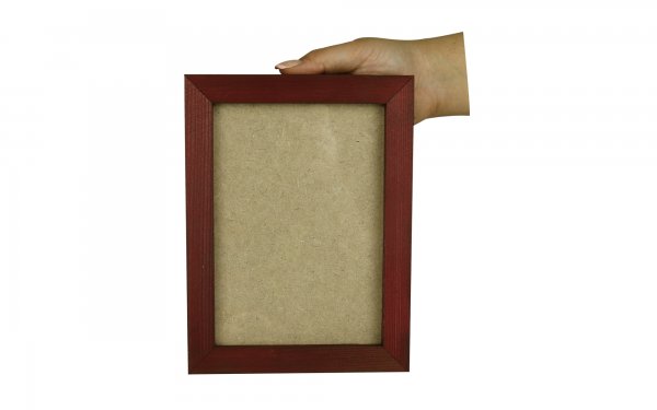 قاب عکس چوبی دست ساز ابعاد 15x20 سانتی‌متر رنگ زرشکی