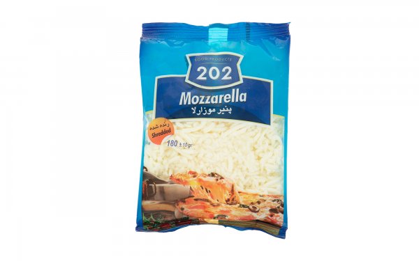 پنیر پیتزا موزارلا رنده شده 202 مقدار 180 گرم